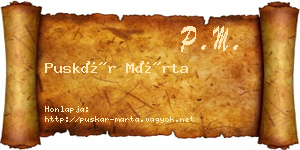 Puskár Márta névjegykártya