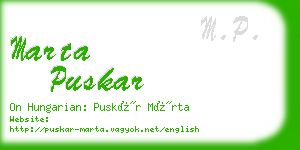 marta puskar business card